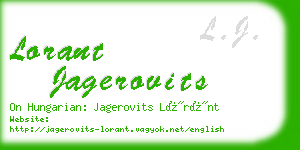 lorant jagerovits business card